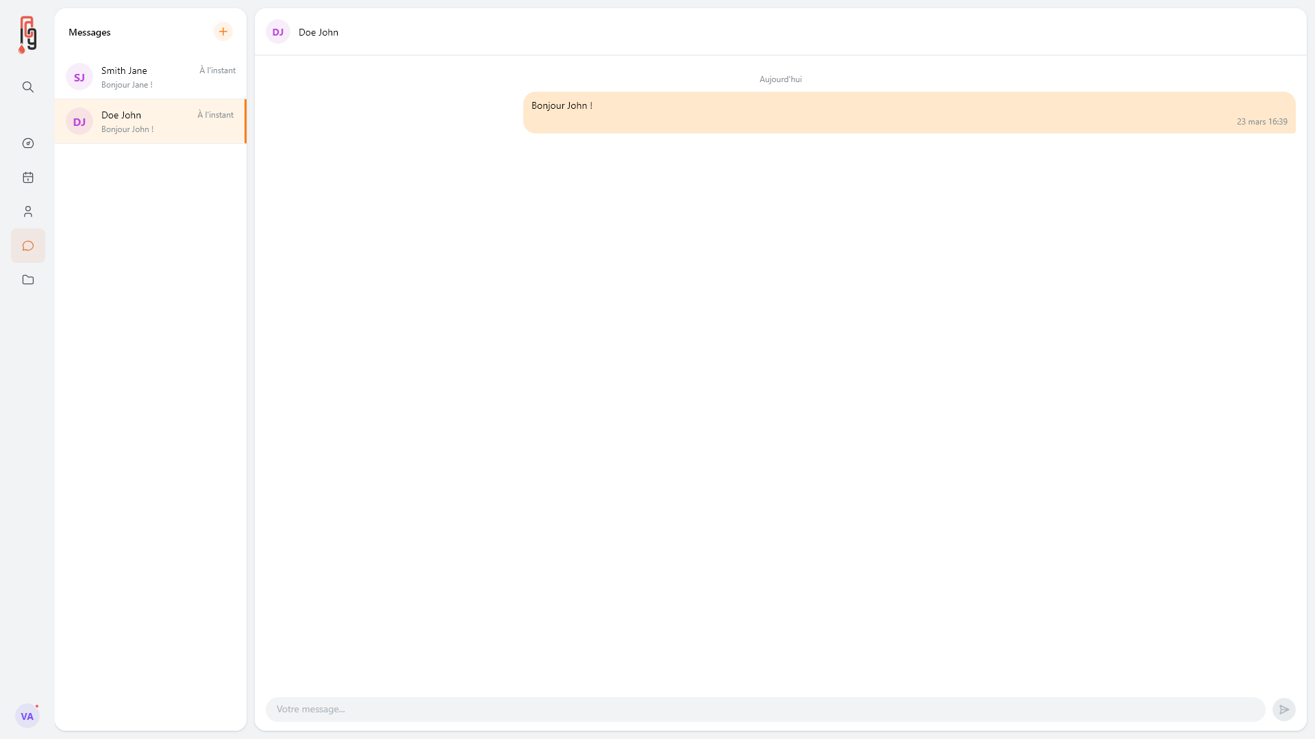 Messagerie avec le client