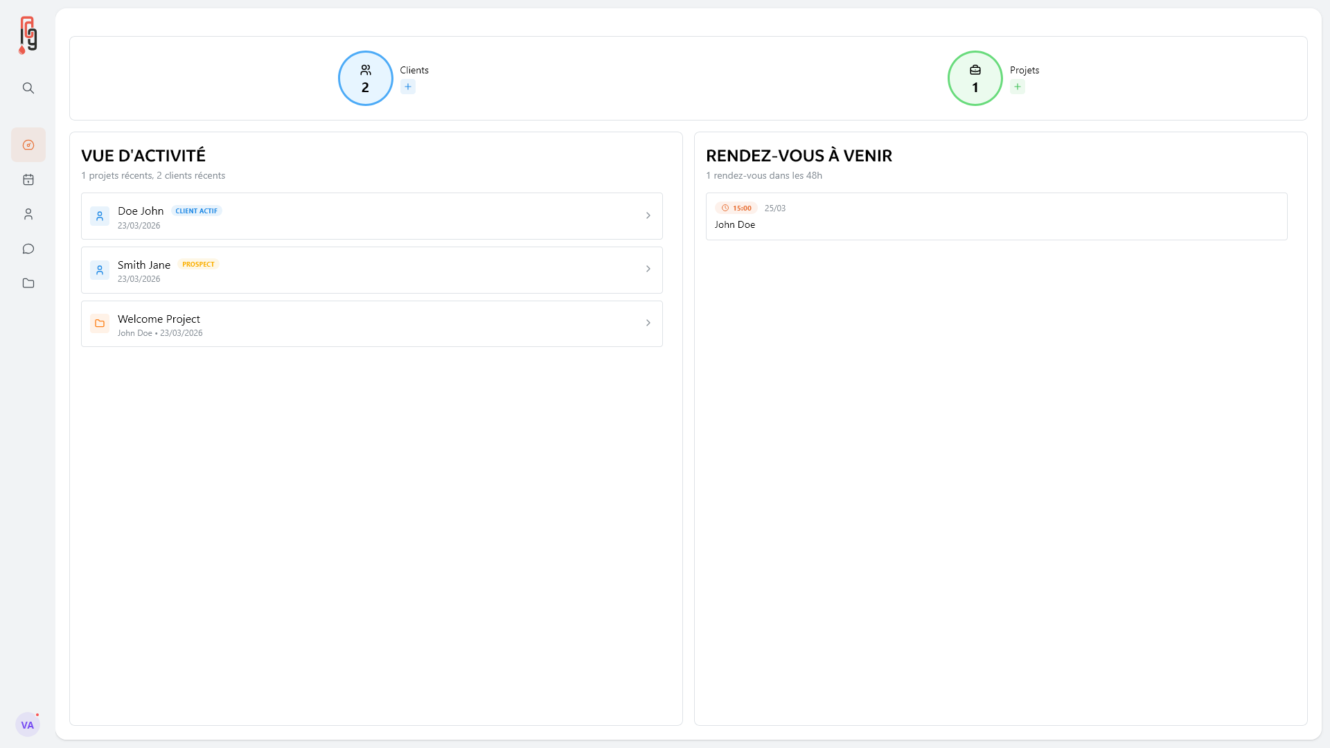Tableau de bord Piggment